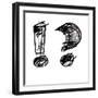 Art Sketching Set Of Alphabet On White Background 3D-Irina QQQ-Framed Premium Giclee Print