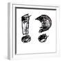 Art Sketching Set Of Alphabet On White Background 3D-Irina QQQ-Framed Premium Giclee Print