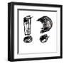 Art Sketching Set Of Alphabet On White Background 3D-Irina QQQ-Framed Art Print