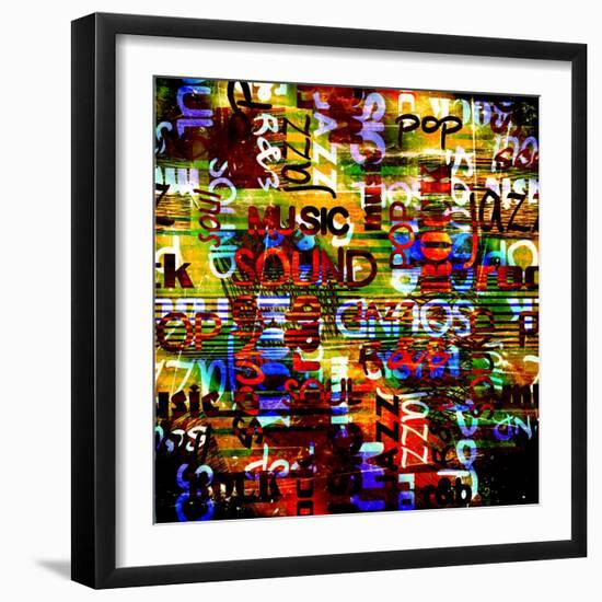 Art Urban Graffiti Raster Background-Irina QQQ-Framed Art Print