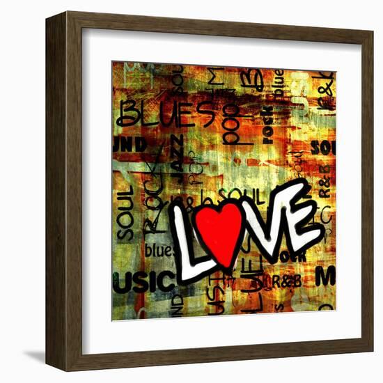 Art Urban Graffiti Raster Background-Irina QQQ-Framed Art Print