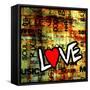 Art Urban Graffiti Raster Background-Irina QQQ-Framed Stretched Canvas