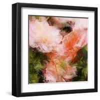 Art Vintage Floral Blurred Background with Pink Peonies in Garden-Irina QQQ-Framed Art Print