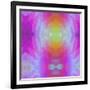 Art Vintage Geometric Ornamental Pattern, Blur Background in Lilac and Pink Colors-Irina QQQ-Framed Art Print