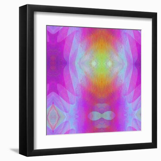 Art Vintage Geometric Ornamental Pattern, Blur Background in Lilac and Pink Colors-Irina QQQ-Framed Art Print