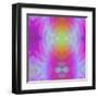 Art Vintage Geometric Ornamental Pattern, Blur Background in Lilac and Pink Colors-Irina QQQ-Framed Art Print