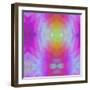 Art Vintage Geometric Ornamental Pattern, Blur Background in Lilac and Pink Colors-Irina QQQ-Framed Art Print