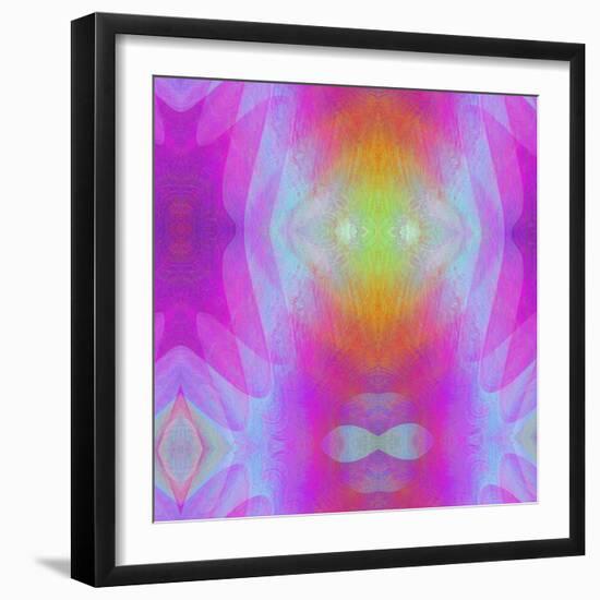 Art Vintage Geometric Ornamental Pattern, Blur Background in Lilac and Pink Colors-Irina QQQ-Framed Art Print