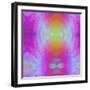 Art Vintage Geometric Ornamental Pattern, Blur Background in Lilac and Pink Colors-Irina QQQ-Framed Art Print