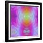 Art Vintage Geometric Ornamental Pattern, Blur Background in Lilac and Pink Colors-Irina QQQ-Framed Art Print