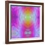 Art Vintage Geometric Ornamental Pattern, Blur Background in Lilac and Pink Colors-Irina QQQ-Framed Art Print