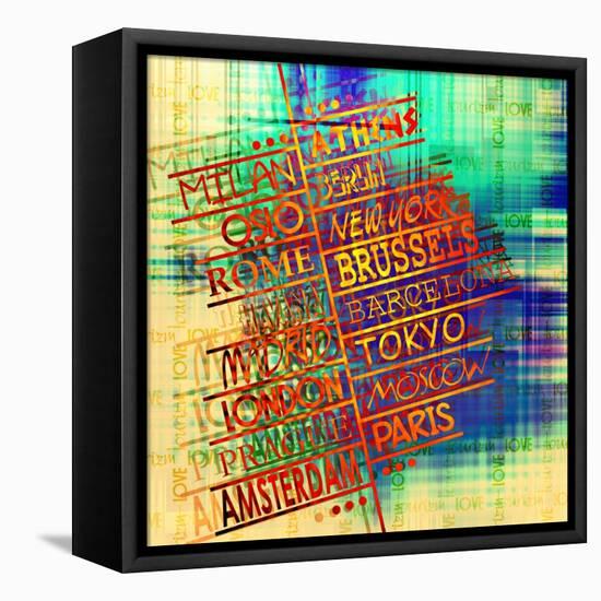 Art Vintage Word Pattern-Irina QQQ-Framed Stretched Canvas