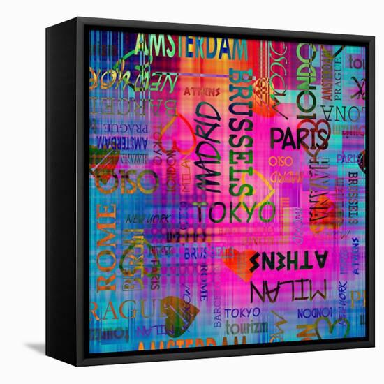 Art Vintage Word Pattern-Irina QQQ-Framed Stretched Canvas