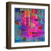 Art Vintage Word Pattern-Irina QQQ-Framed Art Print