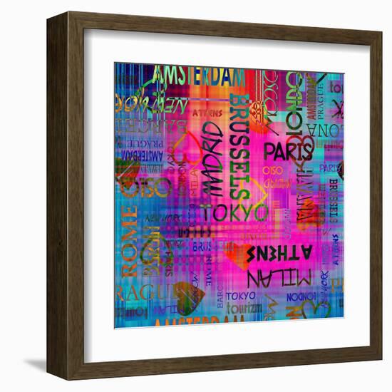 Art Vintage Word Pattern-Irina QQQ-Framed Art Print