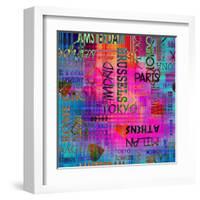 Art Vintage Word Pattern-Irina QQQ-Framed Art Print