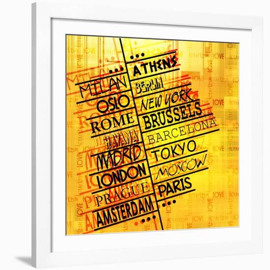 Art Vintage Word Pattern-Irina QQQ-Framed Art Print