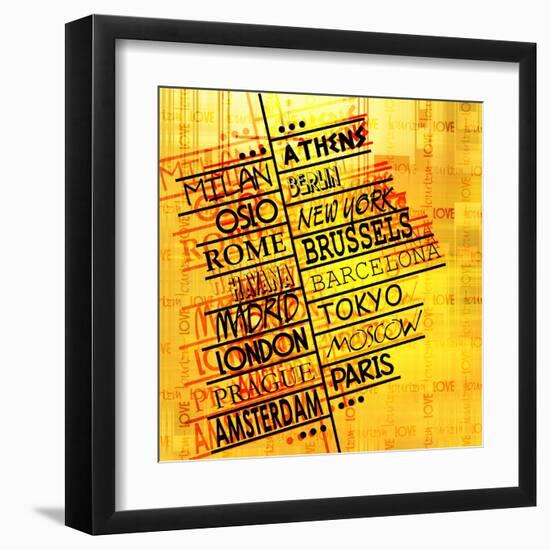 Art Vintage Word Pattern-Irina QQQ-Framed Art Print