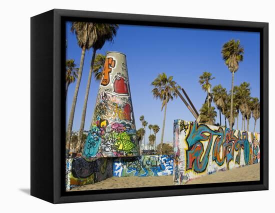 Art Walls, Legal Graffiti, on Venice Beach, Los Angeles, California, USA-Richard Cummins-Framed Stretched Canvas