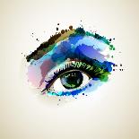 Beautiful Fashion Woman Eye Forming By Blots-artant-Art Print