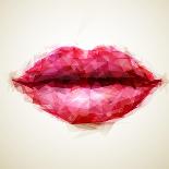 Beautiful Woman's Lips Formed By Abstract Blots-artant-Art Print