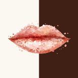 Beautiful Woman Lips Formed by Abstract Triangles-artant-Art Print