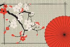 Japanese Umbrella and Japanese Cherry - Sakura-Artbox-Art Print