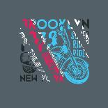 Stylish Vector Illustration of Vintage New York Brooklyn Rider Motorcycle Club. T-Shirts Graphic Mo-Artem Kovalenco-Stretched Canvas