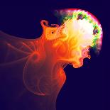 Abstract Jellyfish in the Ocean. Fractal Art Graphics-Artem Volkov-Stretched Canvas
