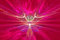 Mysterious Alien Form Magnetic Fields in the Red Sky. Fractal Art Graphics-Artem Volkov-Laminated Photographic Print