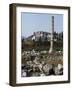 Artemision or Temple of Artemis with Ayasoluk Fortress in the Background, Ephesus, Turkey-null-Framed Giclee Print