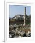 Artemision or Temple of Artemis with Ayasoluk Fortress in the Background, Ephesus, Turkey-null-Framed Giclee Print