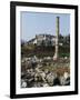 Artemision or Temple of Artemis with Ayasoluk Fortress in the Background, Ephesus, Turkey-null-Framed Giclee Print