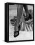 Artful Shot of Model Showing Off a Pair of High Heel Shoes-Nina Leen-Framed Stretched Canvas