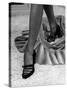 Artful Shot of Model Showing Off a Pair of High Heel Shoes-Nina Leen-Stretched Canvas