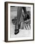 Artful Shot of Model Showing Off a Pair of High Heel Shoes-Nina Leen-Framed Photographic Print