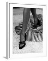 Artful Shot of Model Showing Off a Pair of High Heel Shoes-Nina Leen-Framed Photographic Print