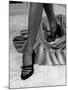 Artful Shot of Model Showing Off a Pair of High Heel Shoes-Nina Leen-Mounted Photographic Print