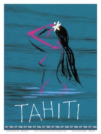 Tahiti Tahitian South Pacific Polynesia Pan Am Travel Airline Art Poster Print 
