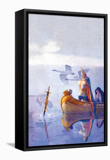 Arthur and Excalibur-Newell Convers Wyeth-Framed Stretched Canvas