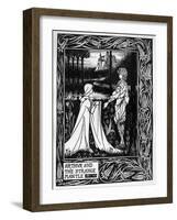 Arthur and the Strange Mantle, an Illustration from 'Le Morte D'Arthur' by Sir Thomas Malory-Aubrey Beardsley-Framed Giclee Print