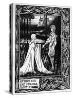 Arthur and the Strange Mantle, an Illustration from 'Le Morte D'Arthur' by Sir Thomas Malory-Aubrey Beardsley-Stretched Canvas