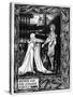 Arthur and the Strange Mantle, an Illustration from 'Le Morte D'Arthur' by Sir Thomas Malory-Aubrey Beardsley-Stretched Canvas