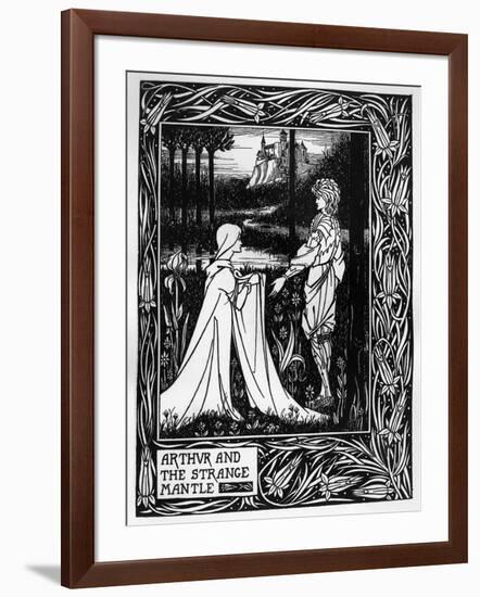 Arthur and the Strange Mantle, an Illustration from 'Le Morte D'Arthur' by Sir Thomas Malory-Aubrey Beardsley-Framed Giclee Print