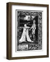 Arthur and the Strange Mantle, an Illustration from 'Le Morte D'Arthur' by Sir Thomas Malory-Aubrey Beardsley-Framed Giclee Print