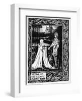 Arthur and the Strange Mantle, an Illustration from 'Le Morte D'Arthur' by Sir Thomas Malory-Aubrey Beardsley-Framed Giclee Print