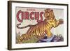 "Arthur Bros. Circus" Poster with Illustration of Roaring Tiger, Circa 1945-null-Framed Giclee Print