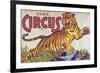 "Arthur Bros. Circus" Poster with Illustration of Roaring Tiger, Circa 1945-null-Framed Giclee Print