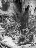 A German Shell Explodes in a British Trench, 1914,-Arthur C Michael-Giclee Print