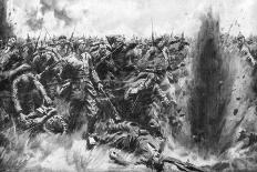 A Massive German Attack on the British Front, World War I, 1914-Arthur C Michael-Framed Stretched Canvas